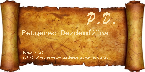 Petyerec Dezdemóna névjegykártya